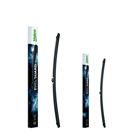 VALEO EVERGUARD - Kit De 2 Balais d'Essuie-glace Plats Premium En Silicone Avec Une Durée De Vie Prolongée X2 - VSF60+VSF45 Long