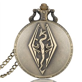 L'ancien Scrolls Vintage Bronze Copper Skyrim Montre De Poche Hommes Pendentif Rétro Quartz Antique Dragon Montre De Poche Colli L'ancien Scrolls Vintage Bronze Copper Skyrim Montre De Poche Hommes Pendentif Rétro Quartz Antique Dragon Montre De Poche Colli