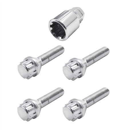 SIMONI RACING BRA/50 Kit 4 Boulons antivol - Boulons antivol pour Roues Clé 17-19 M12x1.5 Longueur 45 mm