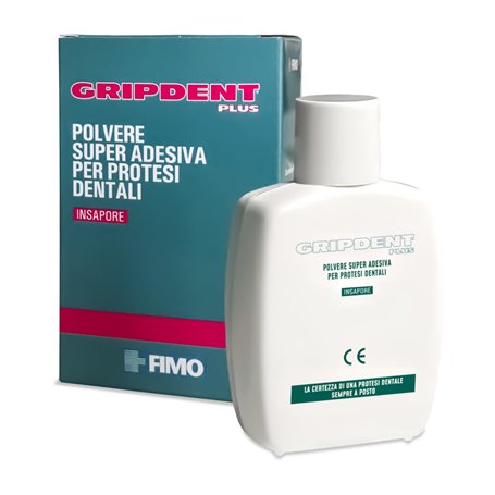 Gripdent Plus - Poudre Super Adhésive pour Dentiers et Prothèses Dentaires - Sans Irritation