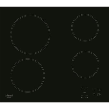 Table de cuisson vitrocéramique - HOTPOINT - HR631C - 4 foyers - 60 cm - Noir