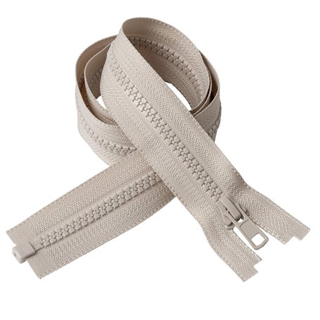 IPEA Fermeture éclair de 75 cm de long - Couleur beige - 2 unités - Chaîne Taille #5 - Fermetures éclair Divisibles pour éblouis