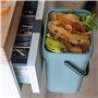 Poubelle pour les déchets organiques à suspendre - collection Gino - 5 L - Bleu pétrole