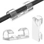 Longivia Lot de 50 Unité Attache Cable Adhesif Transparent Matériau Premium - Accroche Câble Auto-adhésif pour Fil - Clips en Pl