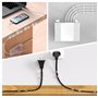Longivia Lot de 50 Unité Attache Cable Adhesif Transparent Matériau Premium - Accroche Câble Auto-adhésif pour Fil - Clips en Pl