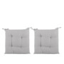 KASANOVA Lot de 2 coussins de chaise gris clair 39 x 39 cm en microfibre