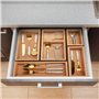 Avilia Lot de 5 organiseurs multifonctions en bambou - Différentes tailles - Diviseurs pour tiroirs cuisine, salle de bain ou bu
