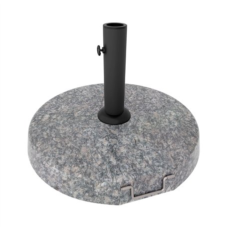 FRANKYSTAR Pierre - Base pour parasol de jardin rond Ø45 cm Pied de 25 kg pour parasols en pierre grise