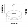 FRANKYSTAR Pierre - Base pour parasol de jardin rond Ø45 cm Pied de 25 kg pour parasols en pierre grise