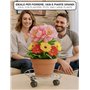 IPEA Chariot à soucoupe avec roues pour pots et jardinières - 32 cm - Support de base mobile en métal pour plantes et fleurs pou