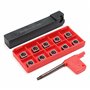 EsportsMJJ Sclcr1616H09 Porte-Outil De Tournage De Tour avec 10Pcs Ccmt09T304 Vp15Tf Ccmt32.51 Inserts De Carbure