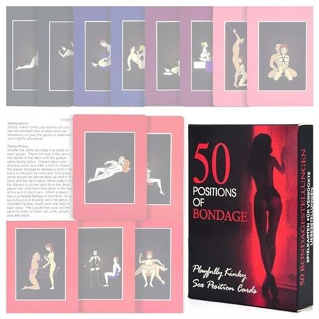 AJOHBM Jeu de 50 Cartes Jouets de Divertissement pour Couple Accessoires pour Chambre Cartes Jeux de société de-Y4D3W