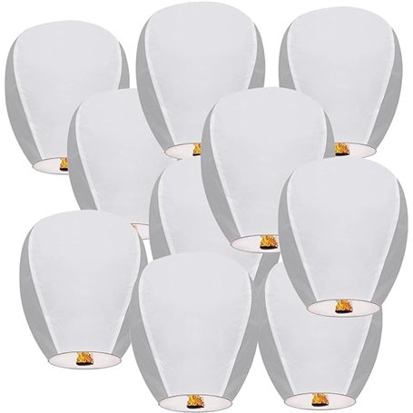Lanterne Volante Chinoise - Lot de 10 Lanternes Célestes Commémoratives en Papier pour Anniversaire