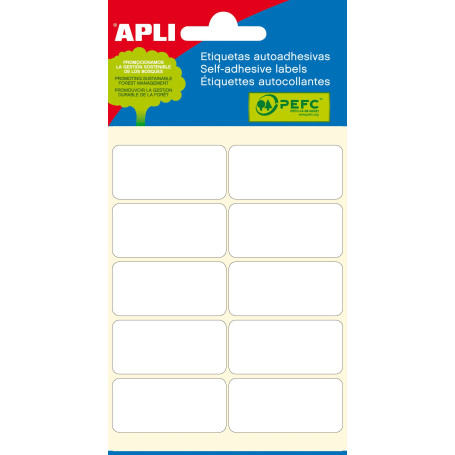Apli Mini étiquettes 19 x 19 x 40 mm – BLANC (Lot de 60)