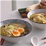 IBILI - Set pour Ramen Sapporo, Bol + Cuillère + 2 Baguettes, Porcelaine, Blanc