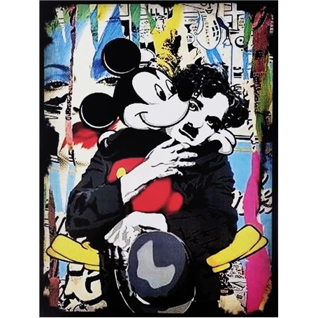 Disney Poster mural décoratif série dessin animé Mickey Mouse Charlie Chaplin Impression artistique sur papier couché 40 x 30 cm