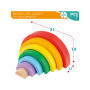 ColorBaby WOOMAX Montessori Jeu de Construction Arc-en-Ciel en Bois pour Enfant 6 pièces