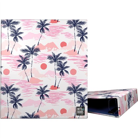 Grafoplás Classeur scolaire A4 4 anneaux mixtes 40 mm Sunset Bits&Bobs Pop Up Design Parfait matériel scolaire Couverture rigide