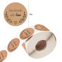 500pcs Kraft Handmade with Love Stickers Rond Handmade Adhésif Stickers Rouleau d'étiquettes Baking Sticker Self-Adhesive Label 
