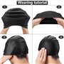BETOY Bonnet de Bain Protection Oreille 3D - Bonnet de Bain Femme Homme Enfant - Bonnet Piscine - Bonnet Natation Femme - Bonnet