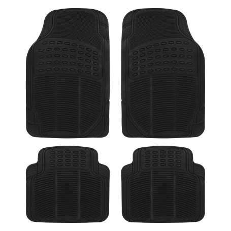 Lot de 4 Tapis en Caoutchouc pour Voiture Noir