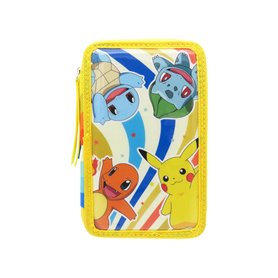 CYP BRAND - Pokémon, Trousse à Crayons, Trousse à Crayons à 3 étages, Fournitures Scolaires, Multicolore, Produit Officiel CYP BRAND - Pokémon