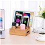 SETROVIC Station de Charge en Bambou - Organiseur de Bureau pour plusieurs appareils - Compatible avec téléphone Portable/Tablet