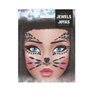 FIESTAS GUIRCA | Bijoux Faciaux Autocollants Chat pour Femme - Accessoire de Maquillage pour Halloween et Fêtes à Thème - Idéal 