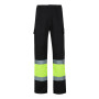 VELILLA 157 Pantalon multipoches bicolore haute visibilité Noir/jaune fluo Taille M