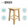 Well Home Tabouret carré en bois massif de couleur naturelle 31x31x50cm