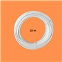 HALOTEC Câble de tuyau rond en PVC 2 x 0,75 mm² Blanc intérieur rouge/noir 25 m Type 03VV-F Câble double en cuivre flexible Cord