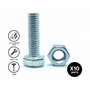 DOJA Barcelona | Boulon et Ecrou M16 | 10 Vis Tête Hexagonale avec 10 Ecrou Hexagonal | M16 x 40mm | en Acier Galvanisé | Boulon