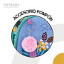 TOYBAGS Sac à Dos Scolaire Stitch Tropical - Double Compartiment - avec Accessoire Pom-Pom - Adaptable + Chariot Rose Protection