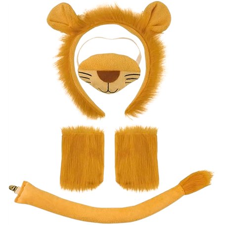 Fartoni Déguisement Lion Enfant ou Enfant avec Diadème et Queue Déguisements d'Animaux avec Accessoires pour Enfants Idéal pour