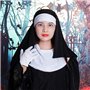 Fartoni Voile nonne pour costume de nonne fille ou femme. Accessoires pour déguisement de nonne Halloween. Chapeau de nonne terr