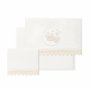 Interbaby - Parure de lit bébé 100% Coton pour Voiture/couffin/couffin - Guipure Ours Lune Ensemble 3 pièces