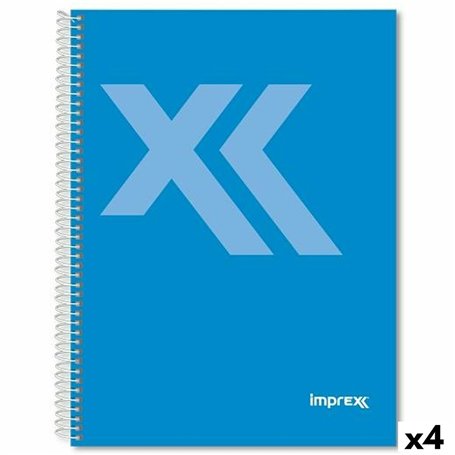Cahier Imprex Bleu A5 80 Volets (4 Unités)