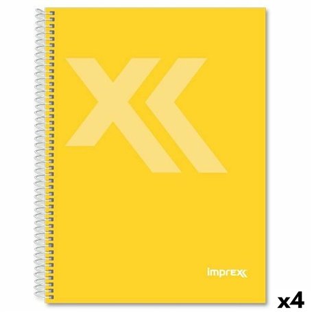Cahier Imprex Jaune Din A4 80 Volets (4 Unités)