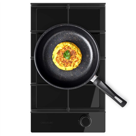 Cecotec Plaque de Gaz 1 Feu Bolero Squad G 1400F Verre Noir