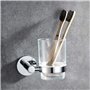 GRIFEMA IBIZA-G30106 Cadre Support avec Verre, Porte-Brosse à Dents en Laiton, Chrome
