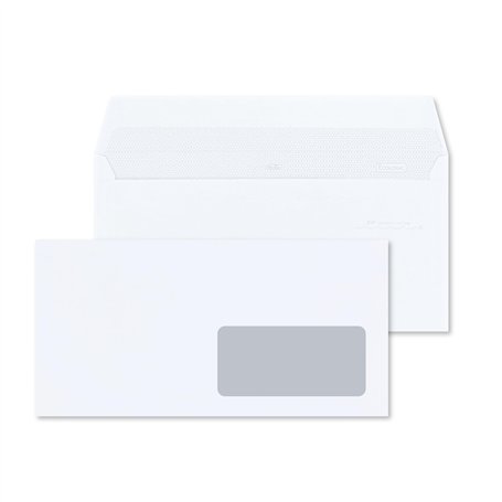 RAYLU PAPER - Lot de 500 enveloppes blanches en papier avec fermeture auto-adhésive pour envoi de documents et lettres
