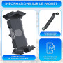 Support Telephone Scooter 4 Fixations Stabilite maximale Fixation au retroviseur Compatible avec Tous Les Smartphones Rotation a