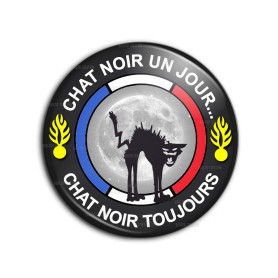 Badge 38mm Chat Noir Un Jour Char Noir Toujours Blanc Pins Bouton Epinglette