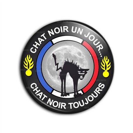 Badge 38mm Chat Noir Un Jour Char Noir Toujours Blanc Pins Bouton Epinglette