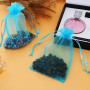 Wady - Lot de 100 sachets en organza avec cordon de serrage pour cadeaux, bijoux, fête de mariage, 7 x 9 cm, bleu d’eau