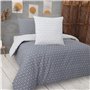 Vency Housse de Couette 200x200 3-Pièces Gris - Oeko-TEX 80% Coton & 20% Polyester, 1x Housse de Couette avec Fermeture éclair +