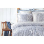 Parure de lit - 1 housse de couette 220 x 240 cm + 2 taies d'oreiller 60 x 60 cm - 100% coton renforcé - Bleu