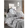 Parure de lit - 1 housse de couette 220 x 240 cm + 2 taies d'oreiller 60 x 60 cm - 65% coton, 35% polyester - Gris