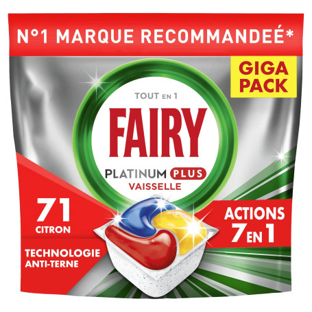 Fairy Platinum Plus Tablettes Lave-Vaisselle Tout En 1 Citron
