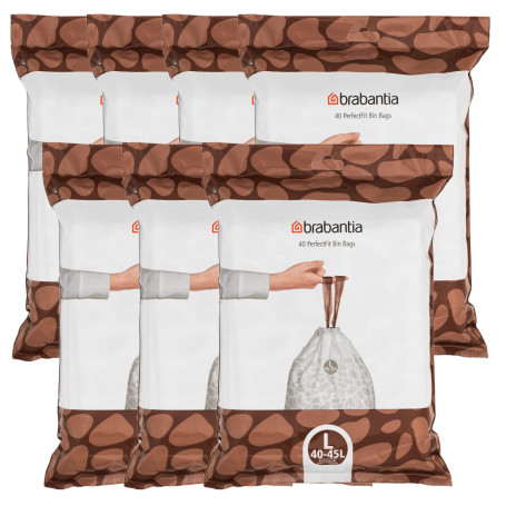 Brabantia PerfectFit Lot de 7 distributeurs de sacs poubelle 45 l (codage L)